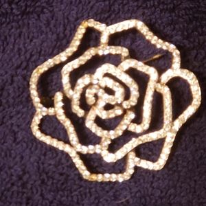 rhinestone rose pin